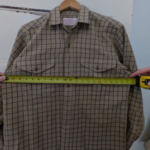 Filson Tan Shirt with Black Windowpane Grid
